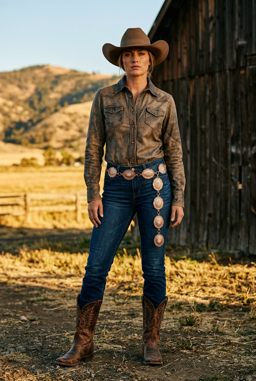 Rhinestone Concho Belt