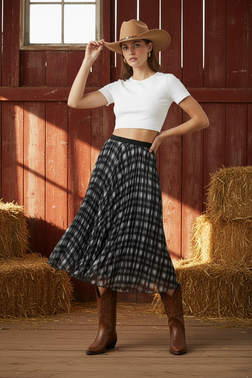 Plaid Maxi Skirt