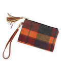 Plaid Print Wristlet Pouch
