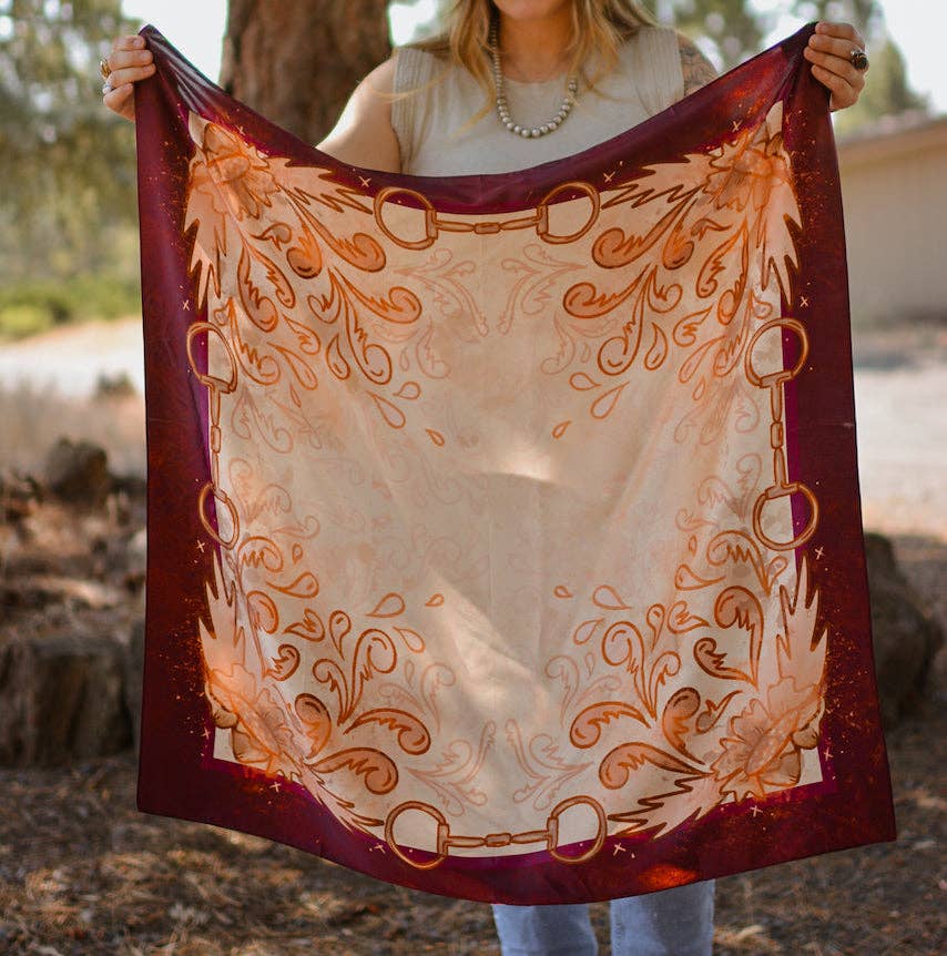 Snaffle Bit Wild Rag 100% Mulberry Silk 35x35"