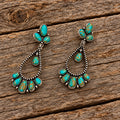 Blue turquoise stone earrings