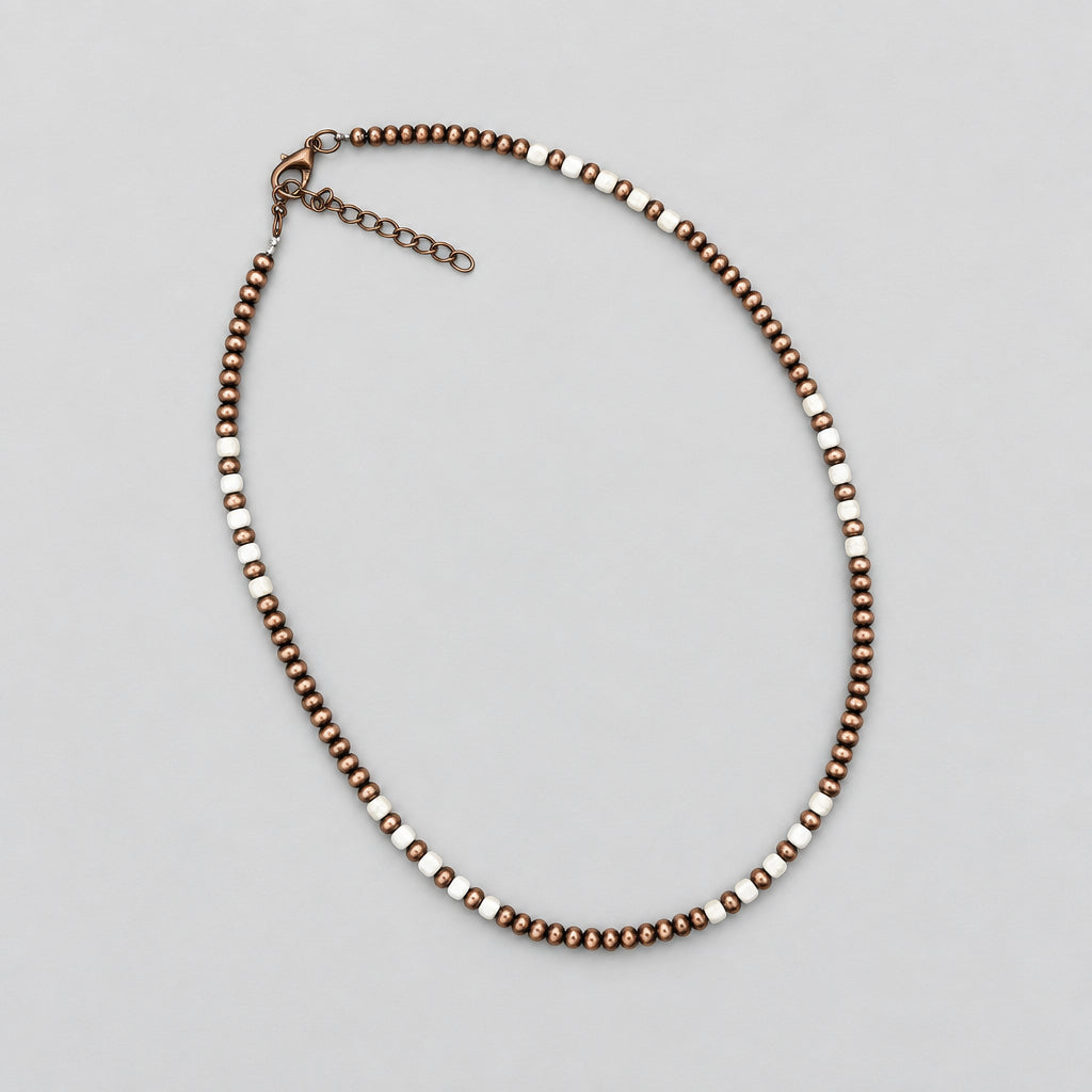 Dainty Stone and Pearl Copper Necklace