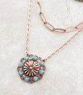 Concho Pendant Chain Layered Necklace
