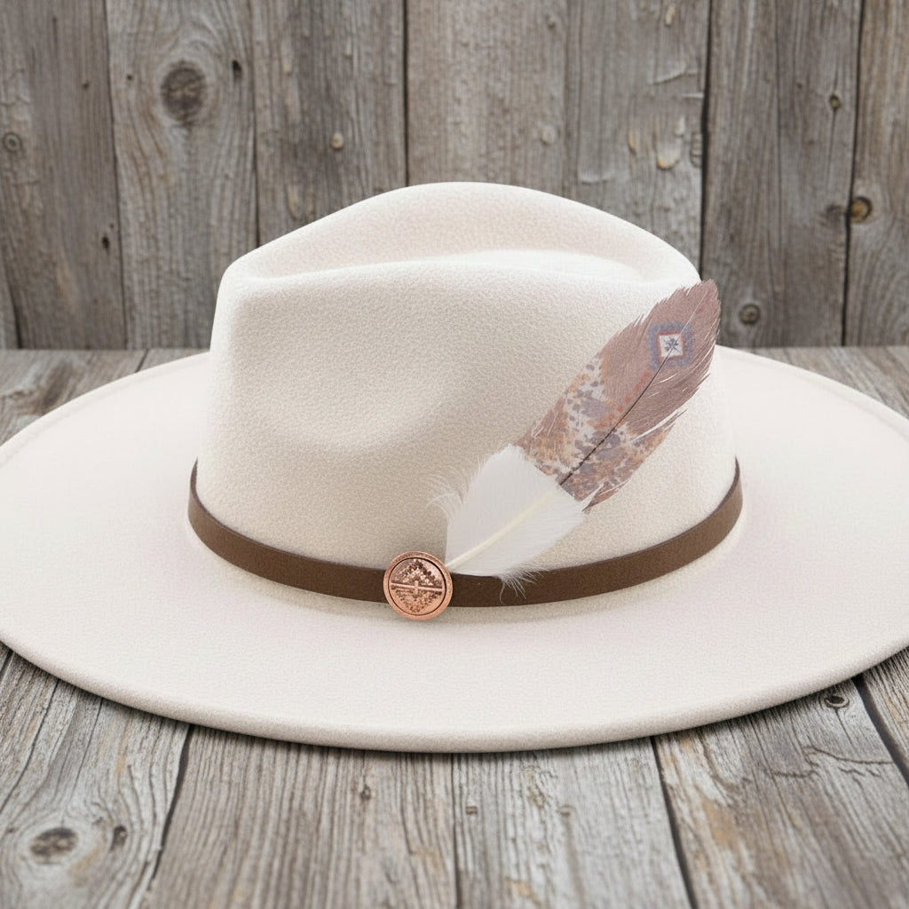 Concho Feathered Hat Pin