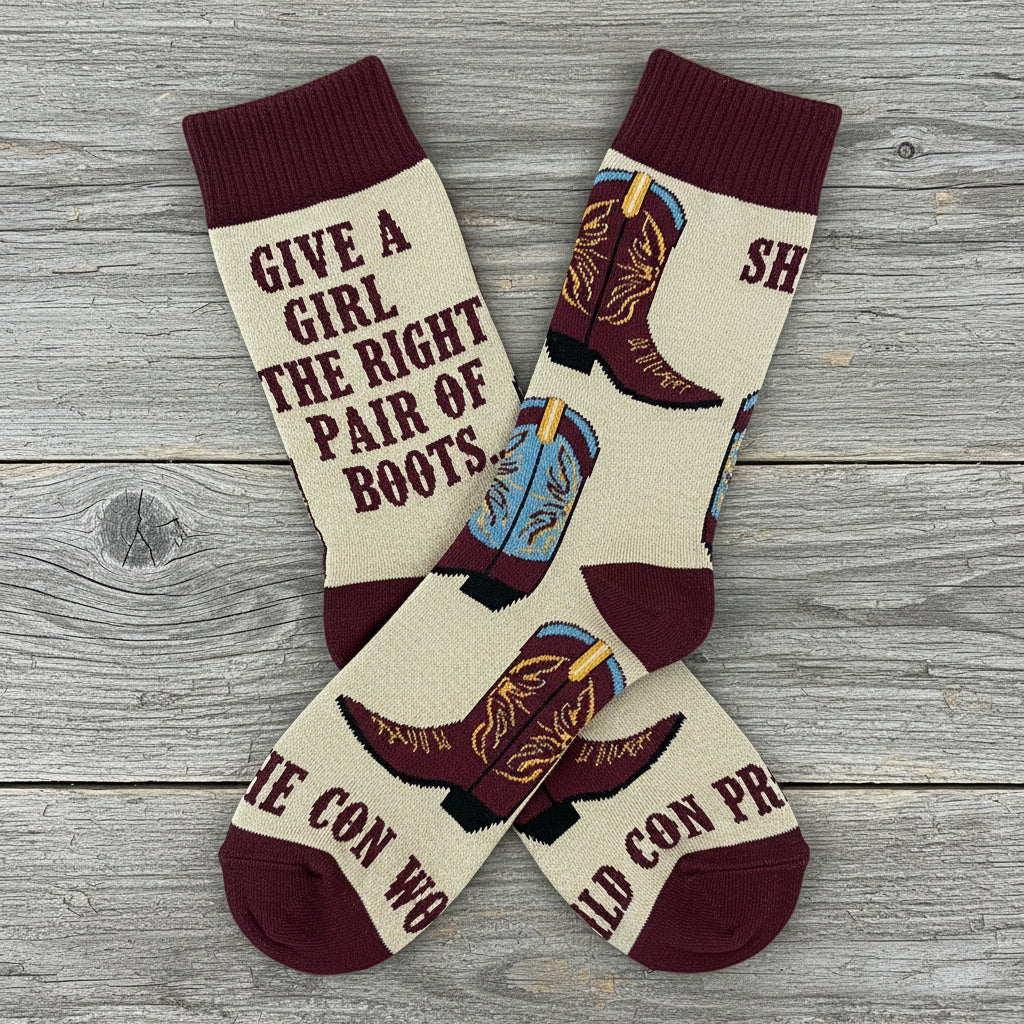 "Give A Girl The Right Pair of Boots" Socks
