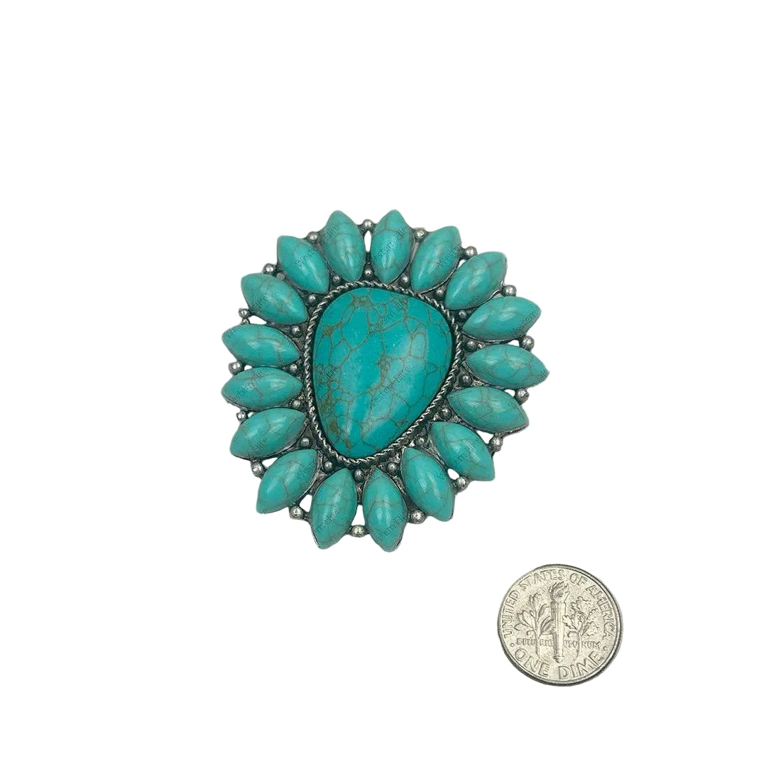 Blue turquoise stone western rag slide