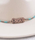 "Fancy" Copper and Turquoise Beaded Hat Band