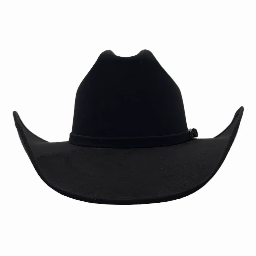 Black Faux Suede Cattleman Cowboy Hat