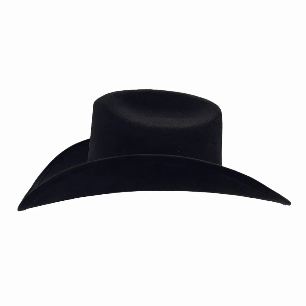Black Faux Suede Cattleman Cowboy Hat