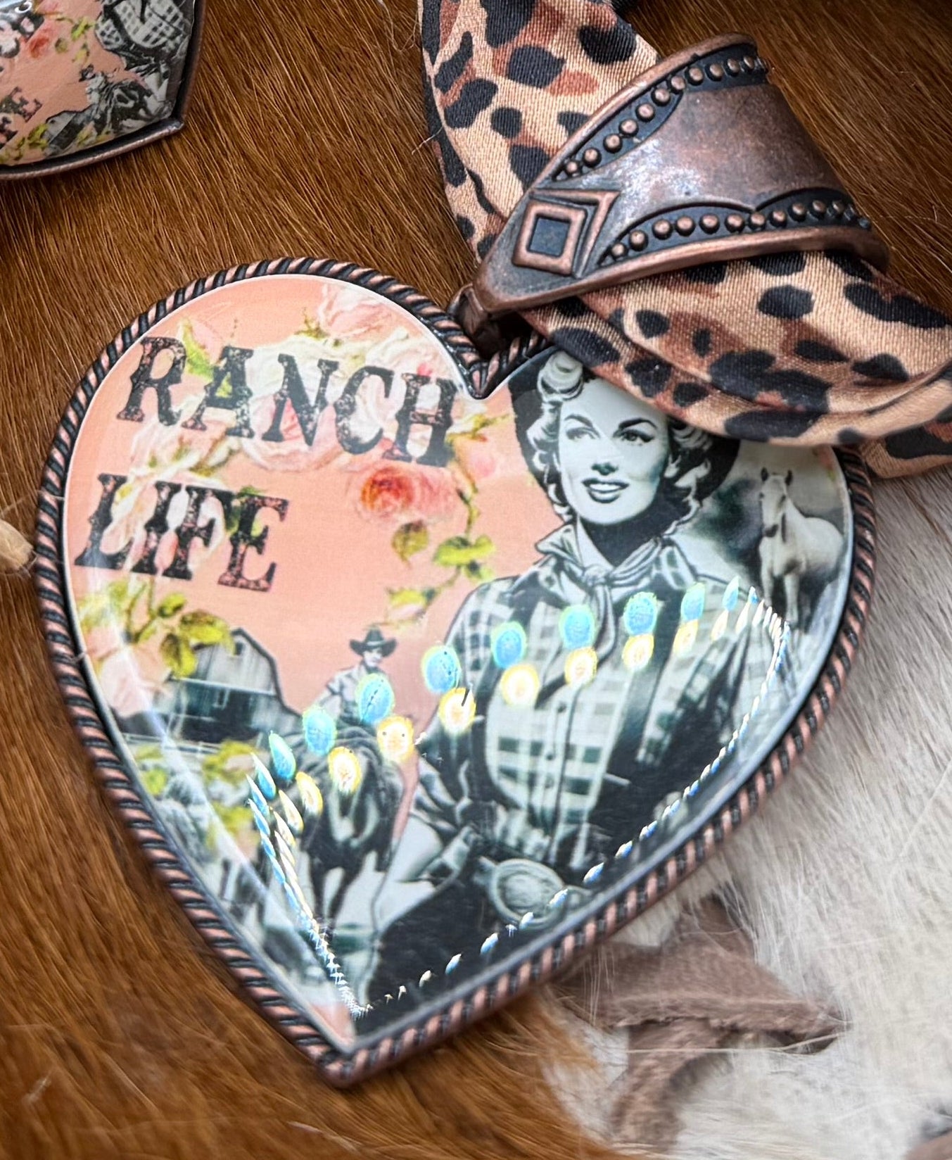"Ranch Life" Heart Pendant