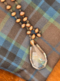Long Copper Crystal Necklace