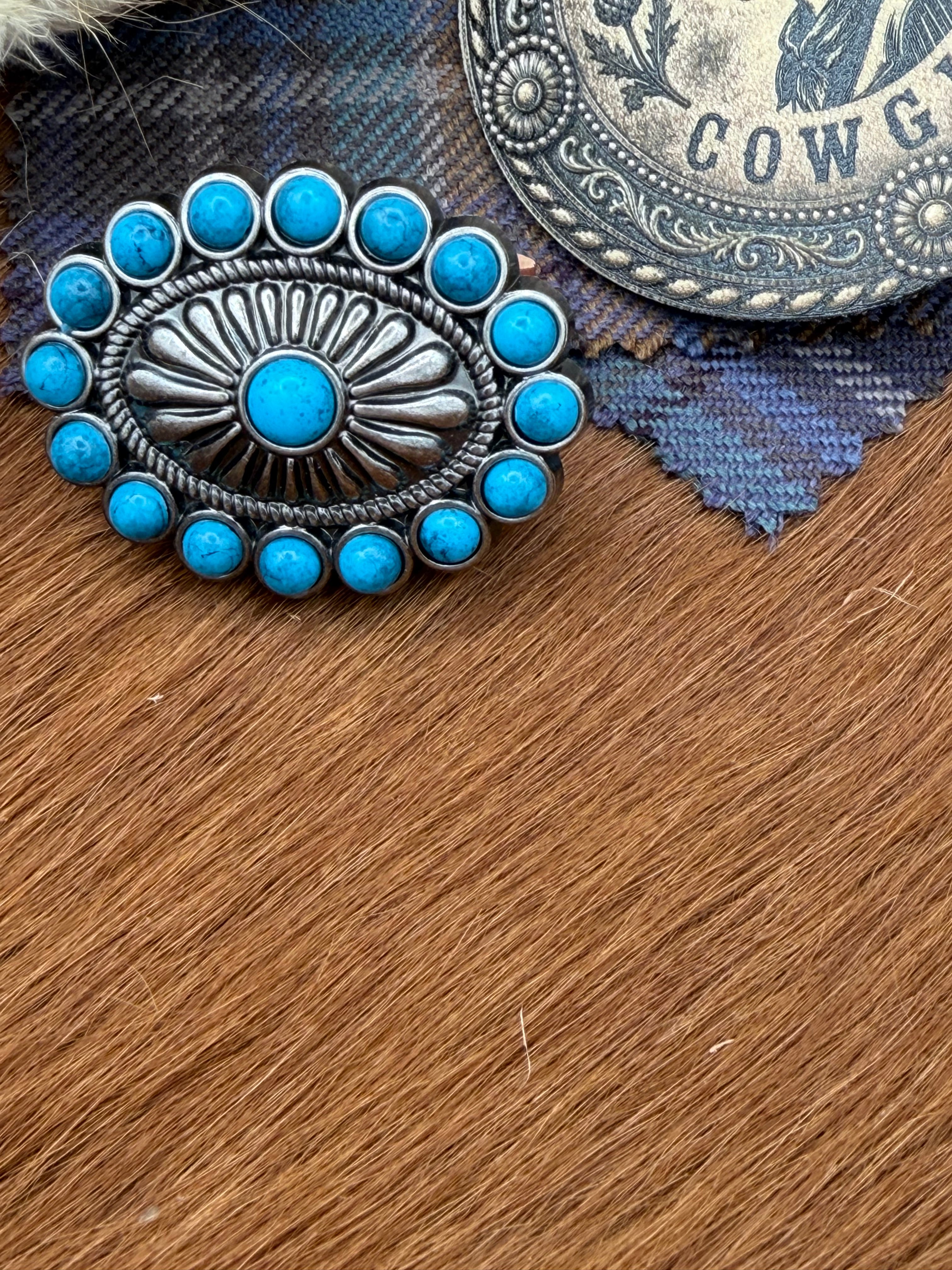 Blue Concho Flower Slide
