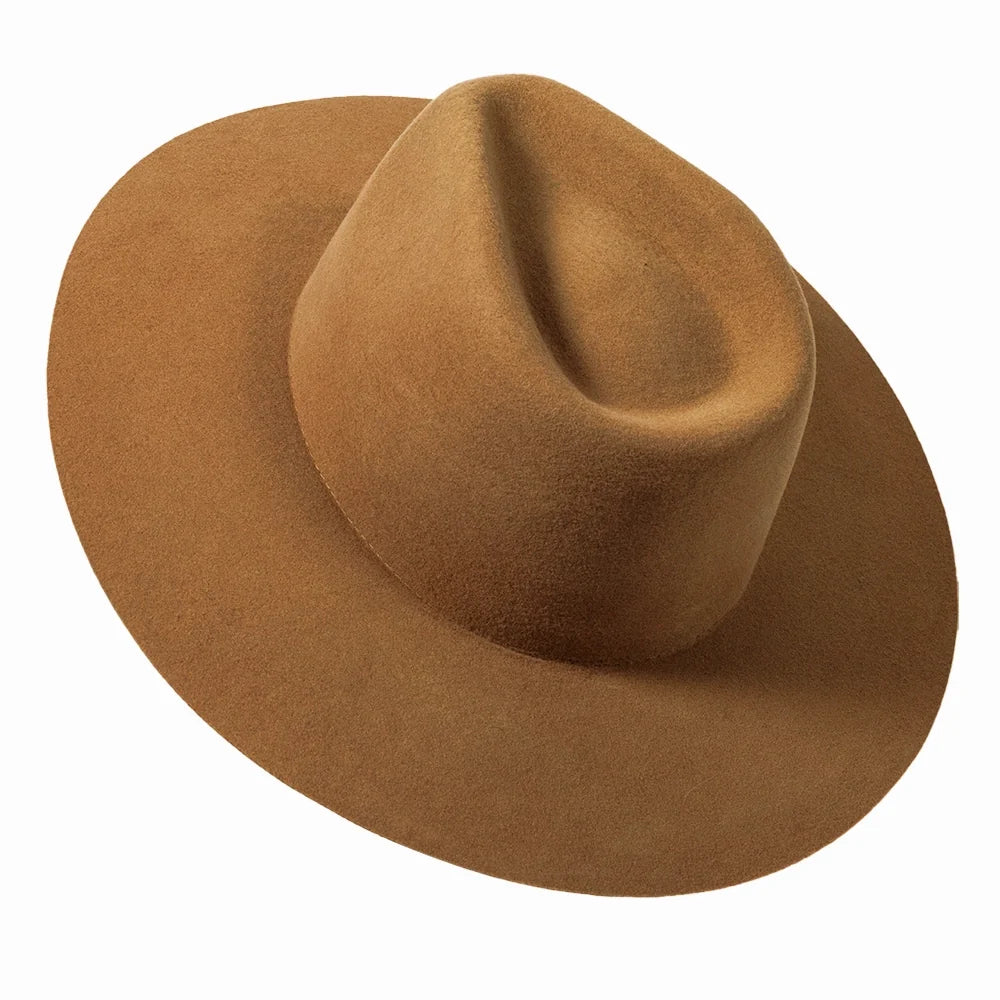 Wide Brim Fedora Rancher (100% Wool)