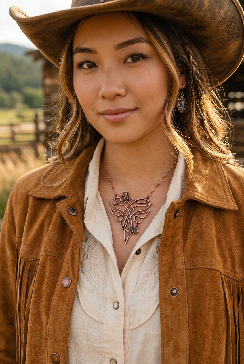 Butterfly Boot Stitch Necklace