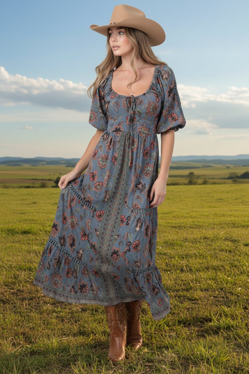 Lace trimed Maxi Dress