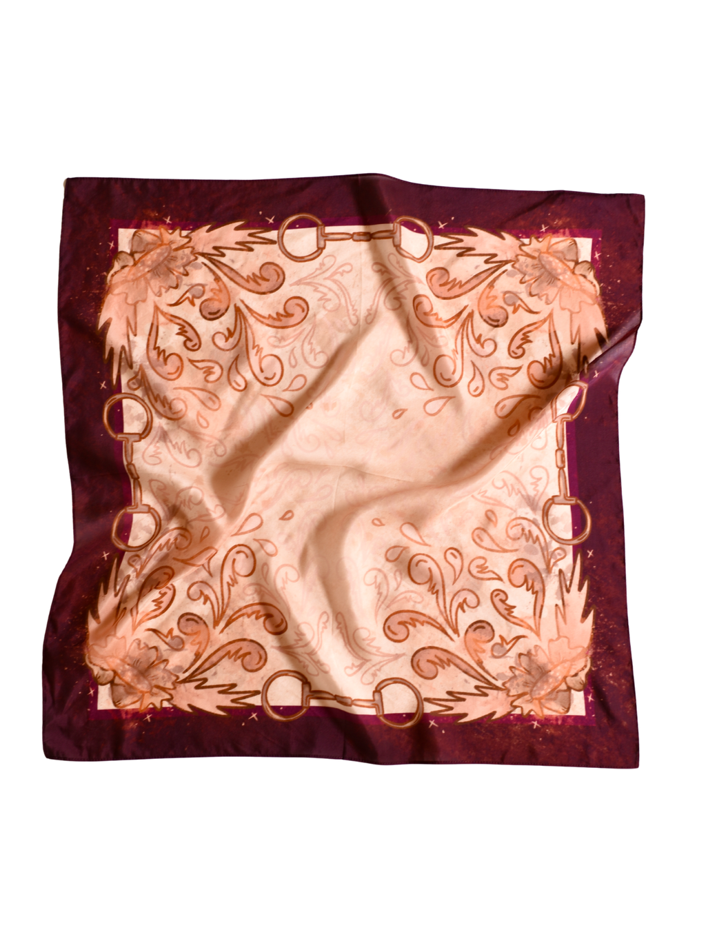 Snaffle Bit Wild Rag 100% Mulberry Silk 35x35"