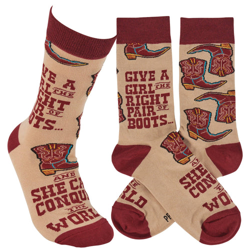 "Give A Girl The Right Pair of Boots" Socks