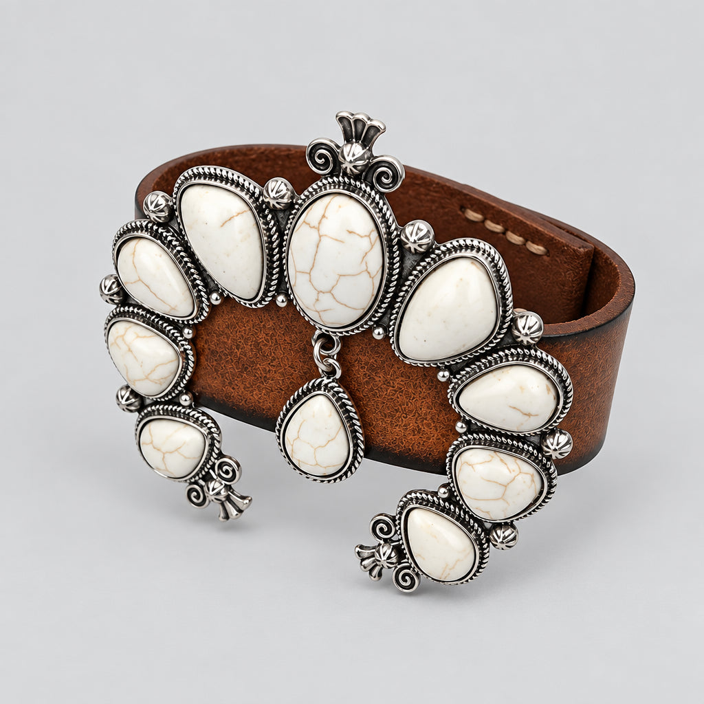 Squash Blossom Leather Cuff/bracelet