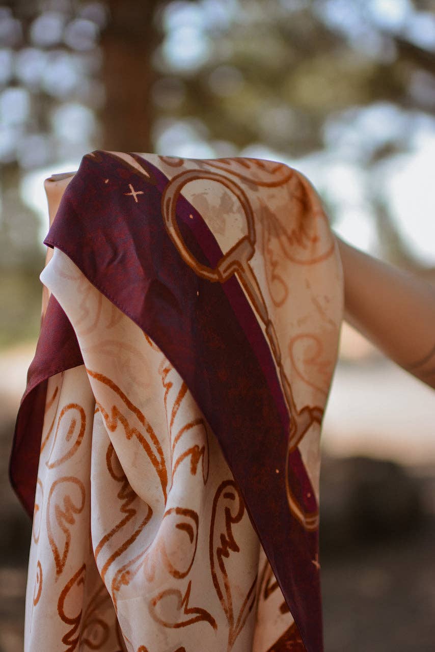 Snaffle Bit Wild Rag 100% Mulberry Silk 35x35"