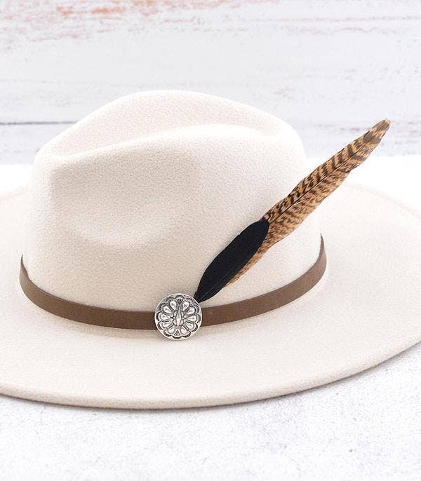 Concho Feather Hat Pin