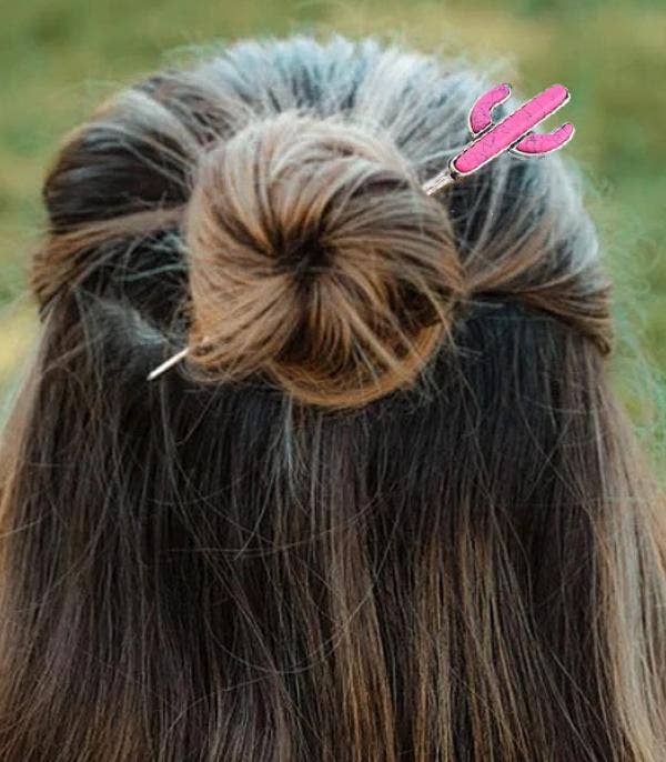 Cactus Hair Bun Pin Stick
