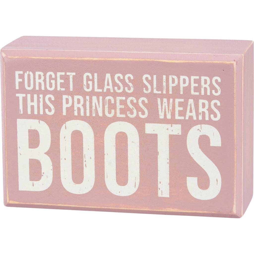 "Princess Wears Boots" Box Sign And Sock Set
