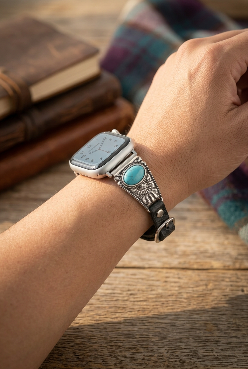 Turquoise concho watch band (Apple) 42-44mm