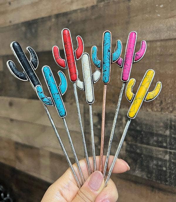 Cactus Hair Bun Pin Stick
