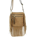 Multi Compartment Fringe Crossbody Bag