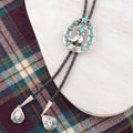 Rhinestone Cowgirl Boot Bolo Necklace