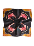 Rodeo Rose Wild Rag 100% Silk Scarf 35x35"