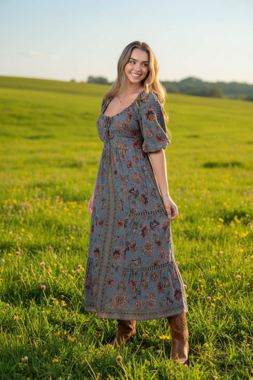 Lace trimed Maxi Dress