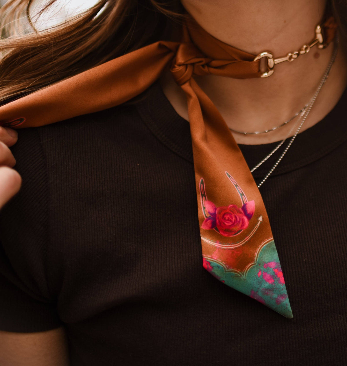 Snaffle Bit Twilly Scarf Slide in “Antique Bronze”