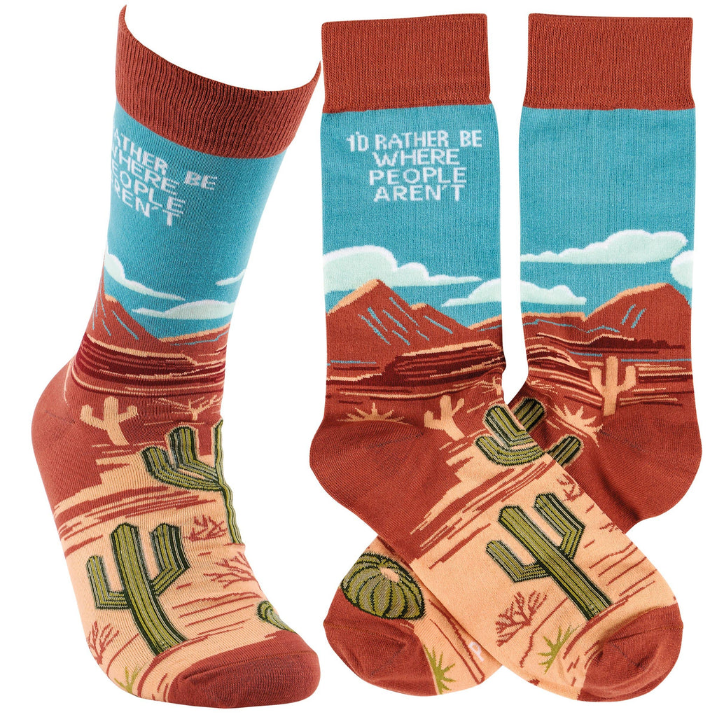 "I'd Rather Be Where People Aren't" Socks