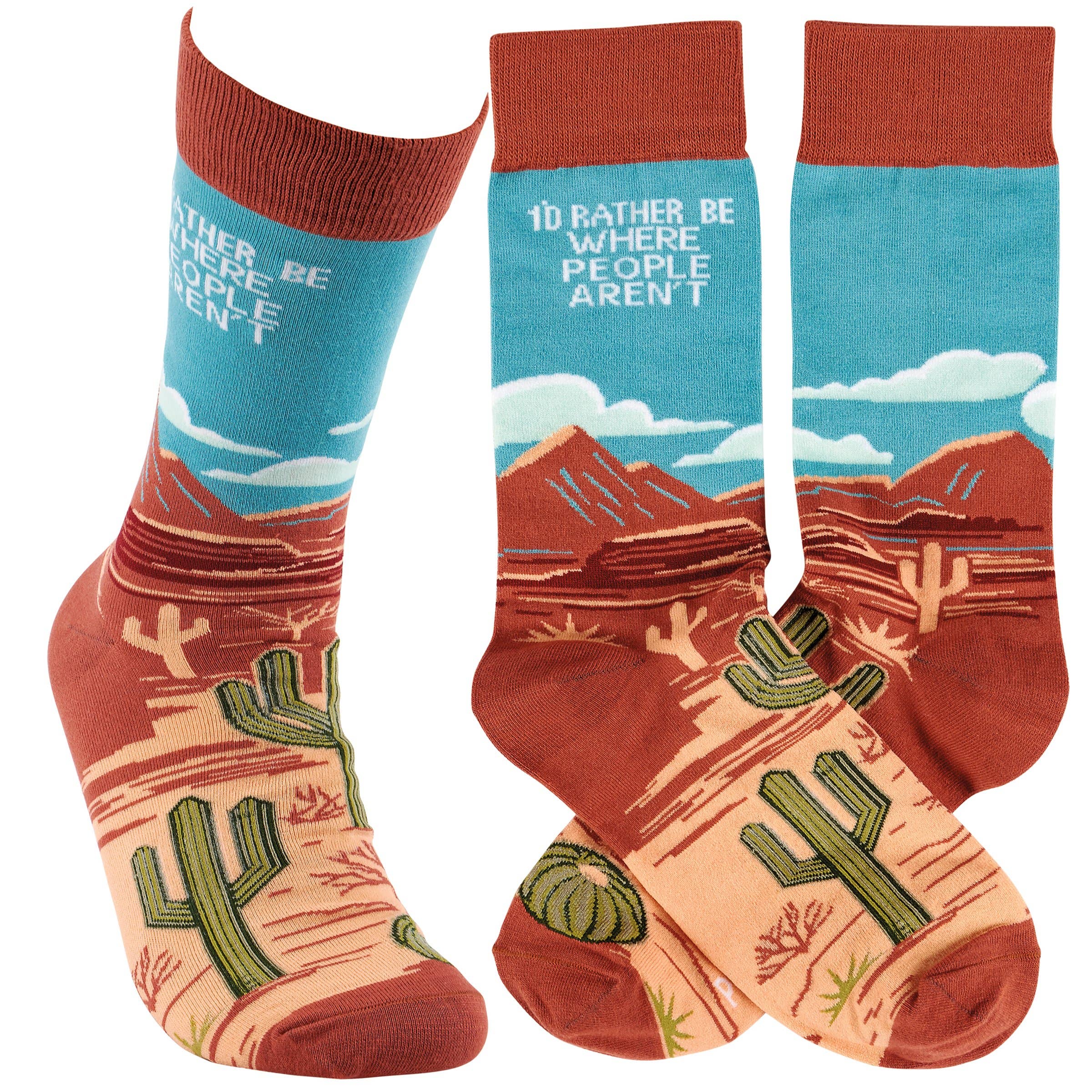 "I'd Rather Be Where People Aren't" Socks