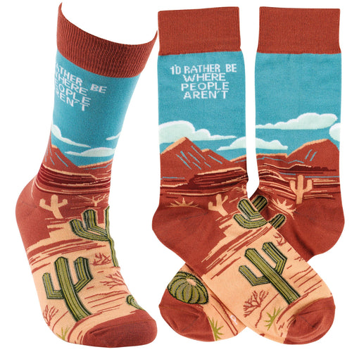 "I'd Rather Be Where People Aren't" Socks
