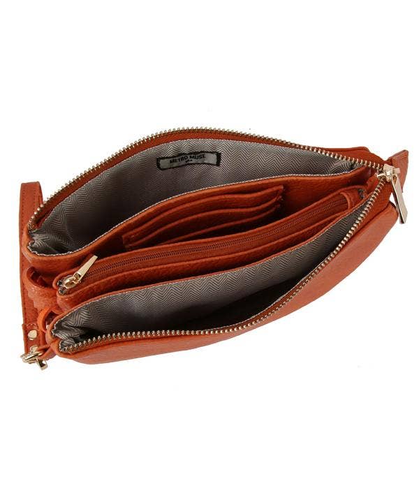 Coral Fringed Crossbody Bag