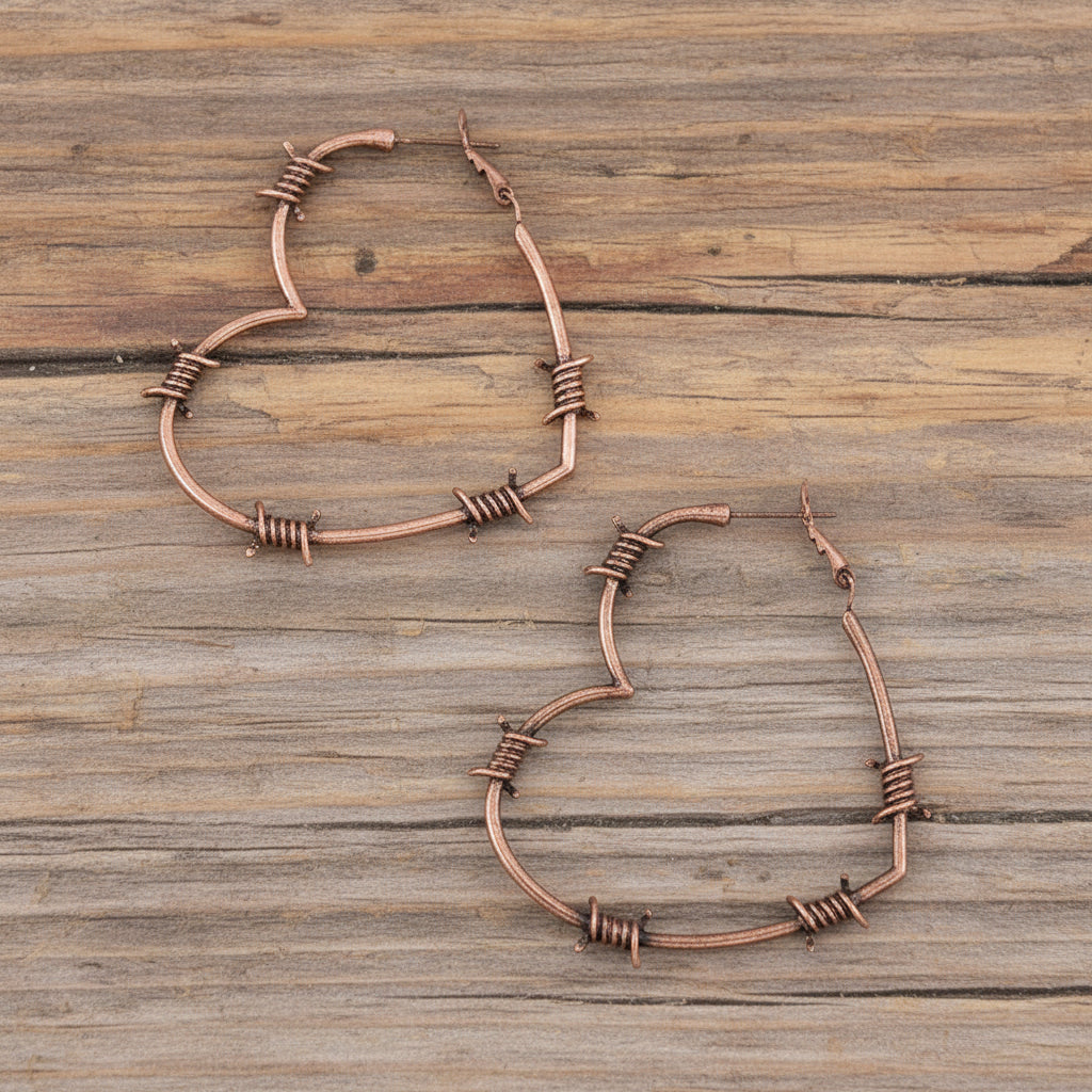 Barbwire Heart Hoop Earrings
