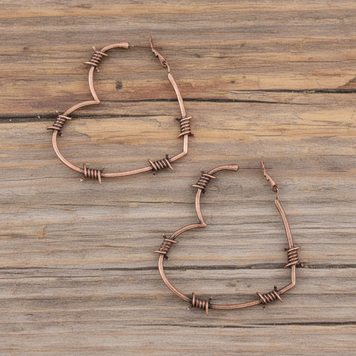 Barbwire Heart Hoop Earrings