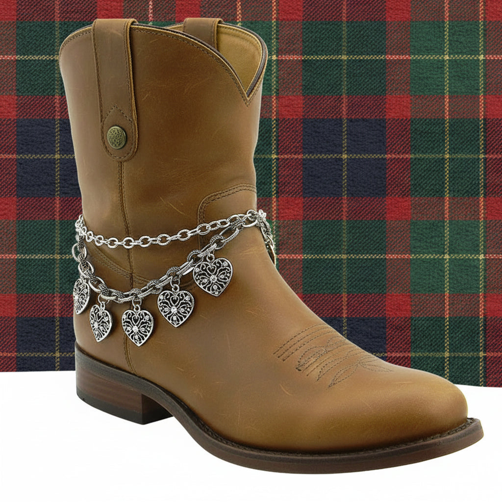 Rhinestone Heart Cowgirl Boot Chain